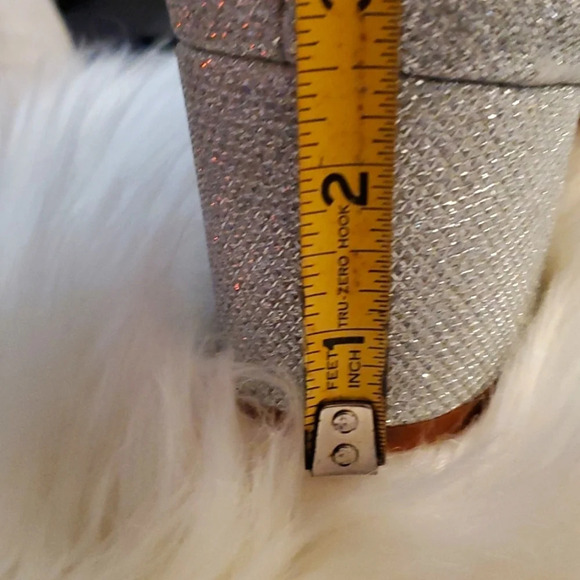 My Soft Womens Shimmery Silver Shoes with Block Heel - Picture 11 of 11